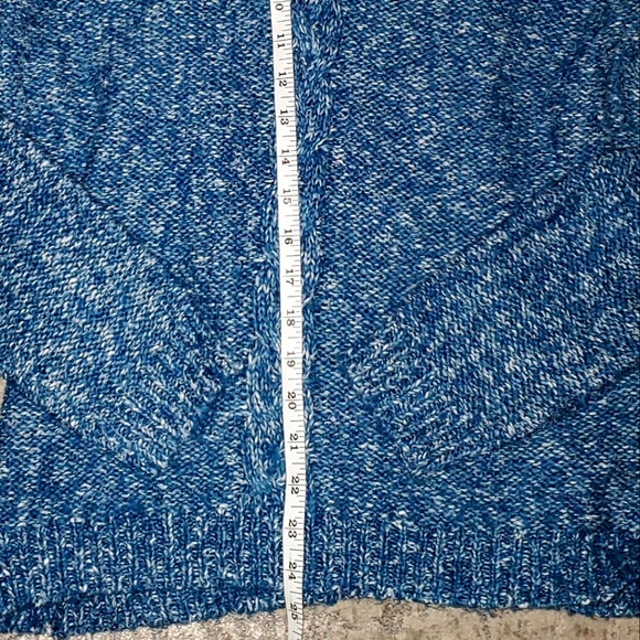 St. John's Bay Petite LG Shades Of Blue/Teal Tweed Pullover Sweater - Picture 6 of 12